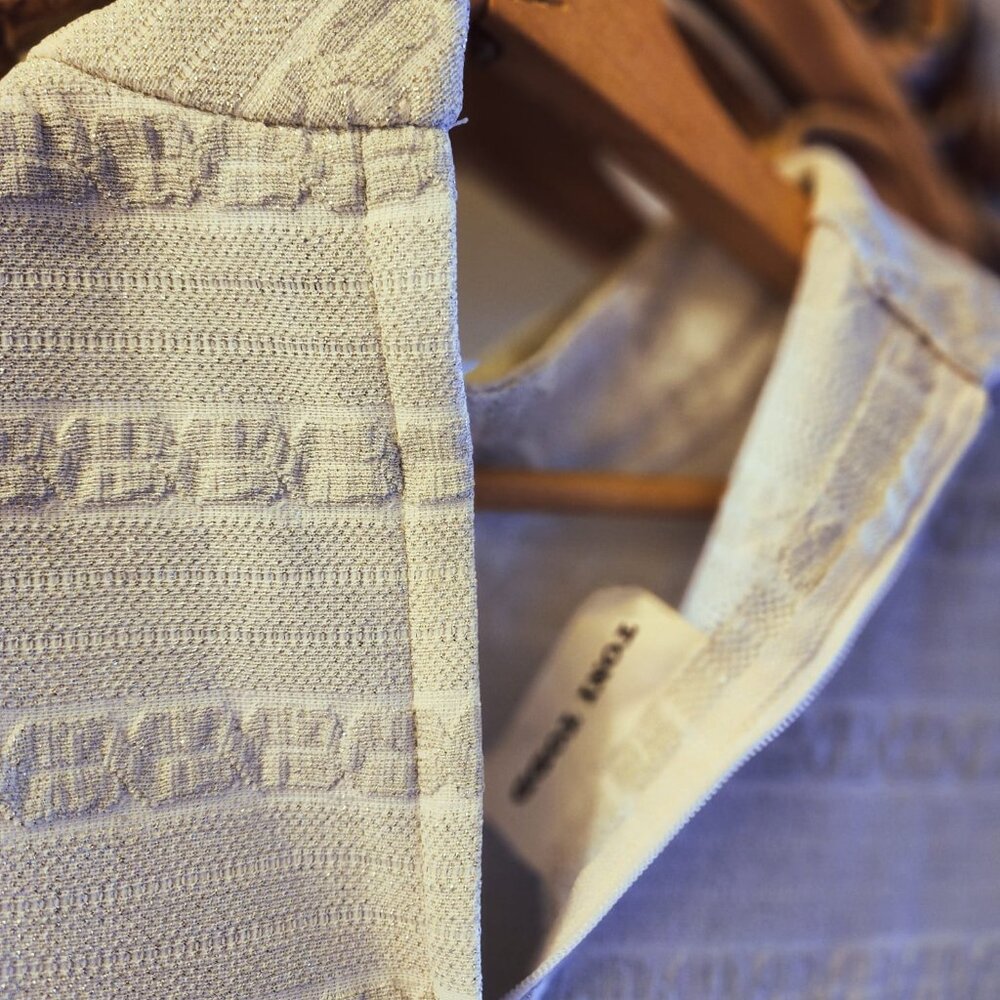 Vintage Metallic Silver Polyester Sleeveless Maxi… - image 4